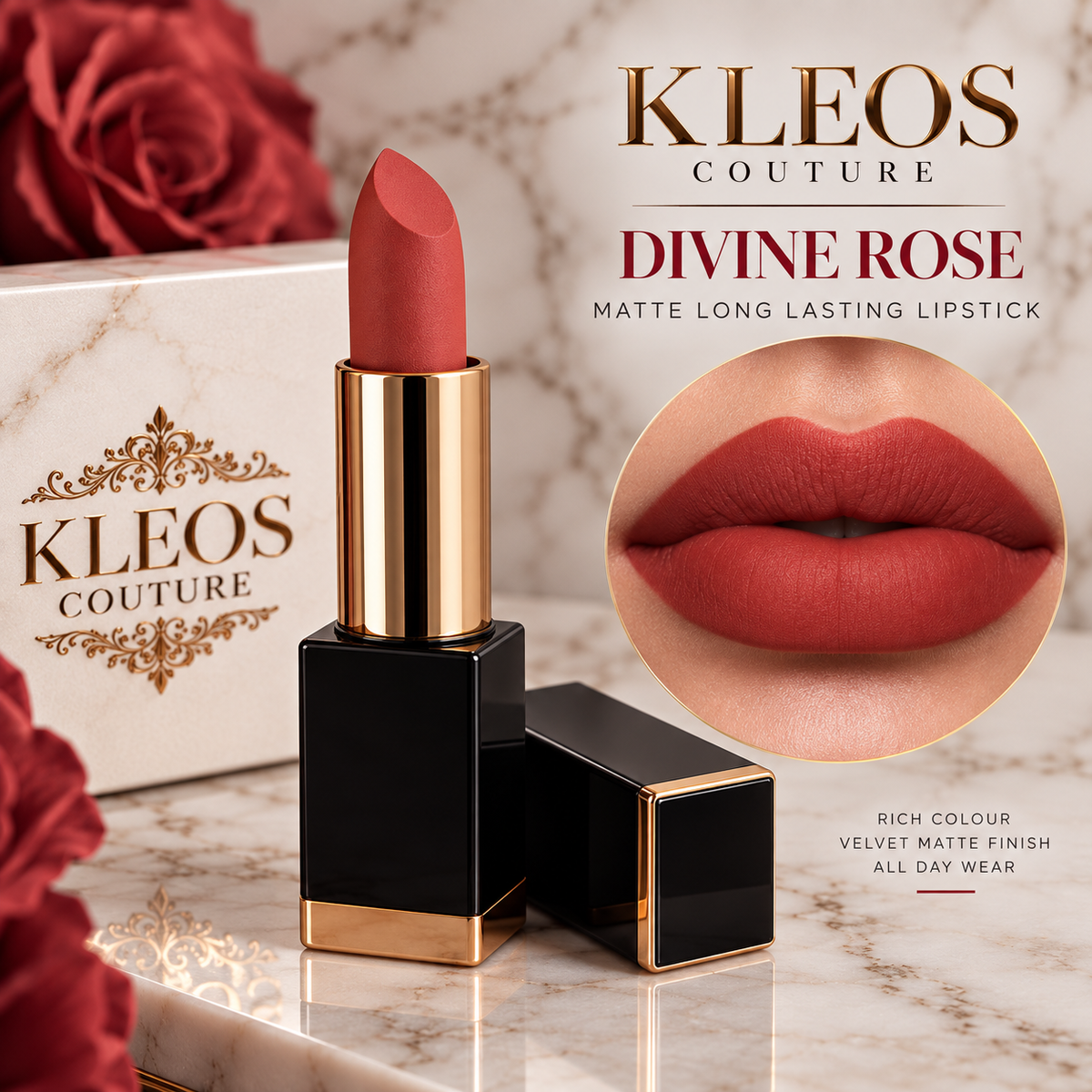 Divine Rose Kleos Couture Matte Lipstick